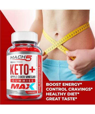 Mach5 ACV Keto Gummies - 5 Pack Max Strength - Apple Cider Vinegar & Beet Root Juice with Vitamin B12 (300 Gummies) - Buy Online on GoSupps.com