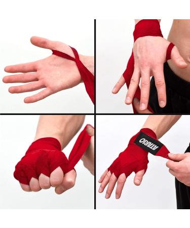 Buy ATARIO Boxing Bandages with Transport Net 3m/4.5m Thumb Loop Wraps for Boxing Kickboxing Muay Thai & MMA Unisex Durable Red Boxing Bands - Buy Online on GoSupps.com