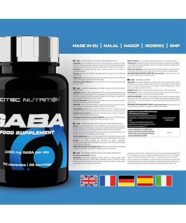 Scitec Nutrition GABA Dietary Supplement in Capsule Form with Gamma Aminobutyric Acid 70 Capsules - Buy Online on GoSupps.com