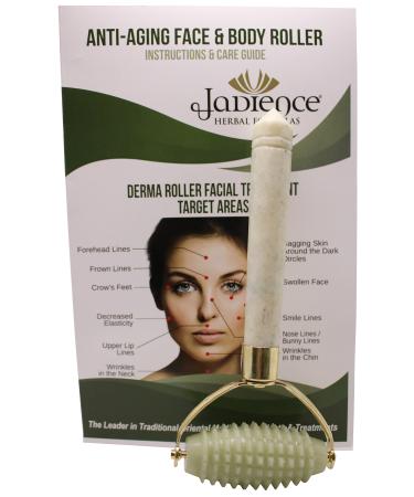 JADIENCE Skin Massage Roller Jade Stone for Face & Body: Facial Lines Neck Arms Thighs Feet | Relaxation & Stress Reduction | Natural Stress Relief Gifts & Anti-Aging Natural Beauty Products Jade Needle Roller