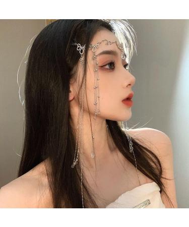 BSLVWG Ethnic style Headband Head Chain with Beaded Fairy Hair Forehead Chain Crystal Headband Face Curtain Hair Accessories for Womens and Girls (02) - Buy Online on GoSupps.com
