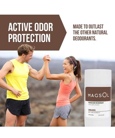 MAGSOL Natural Deodorant with Magnesium for Men & Women - Sandalwood Scent - Aluminum and Baking Soda Free - 3.2 oz - Buy Online on GoSupps.com