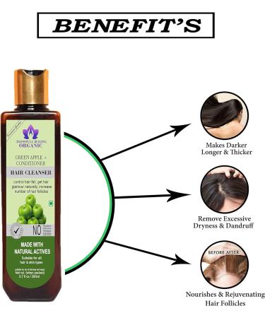 Blessfull Healing Organic Green Apple + Conditioner Hair Cleanser | Shampoo 300 ML (Packing May Vary) - Buy Online on GoSupps.com