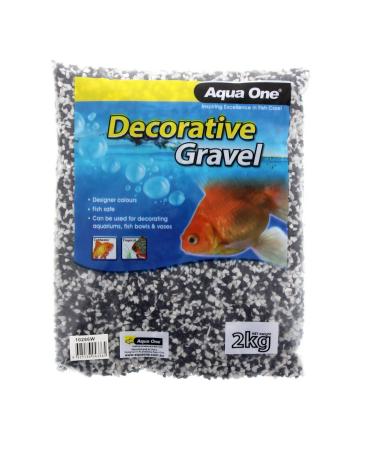 Aqua One Gravel Mixed White & Black 2Kg 2Mm
