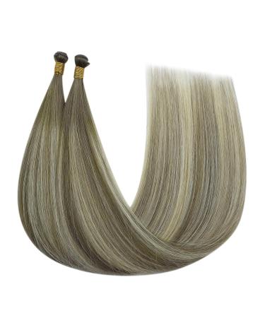 Youngsee Genius Weft Ombre Real Hair Tress 40cm - Ash Brown & Blonde Ombre Extensions 25g #7/7/Icy - Premium Virgin Hair Weave - Buy Online on GoSupps.com