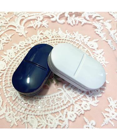 Premium Pill Cutter & Portable 2-in-1 Pill Case - Stainless Steel Blade for Small & Large Pills - Ideal for Vitamins & Tablets - Royal Blue - Buy Online on GoSupps.com