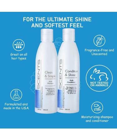 Nonscents Fragrance-Free Shampoo & Conditioner Set | Hydrating & Moisturizing for All Hair Types | Made in USA - Buy Internationally - Buy Online on GoSupps.com