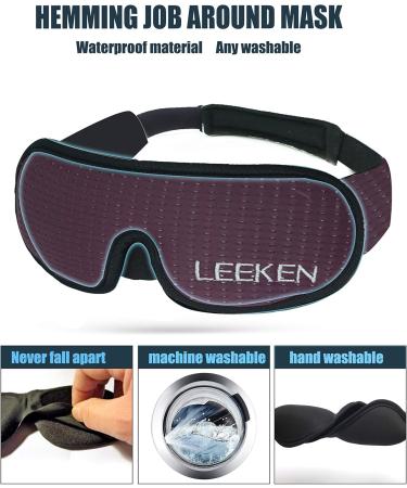 LEEKEN 3D Sleeping Eye Mask | 100% Light Blockout | Comfortable Mesh Sleep Mask for Travel & Night - Purple - Buy Online on GoSupps.com