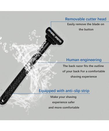 Durimi Back Razor for Men | Ergonomic Body Shaver | Effortless Wet & Dry Back Hair Removal | Black - Buy Online on GoSupps.com
