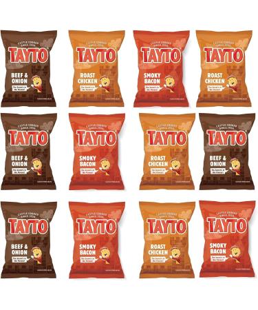 Tayto Meaty Crisps Beef & Onion Smoky Bacon Roast Chicken (12 x 25g bags) - Buy Online on GoSupps.com