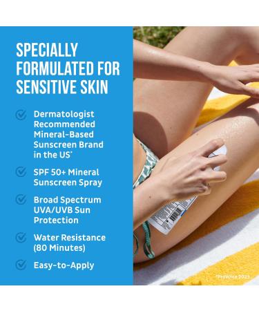 Blue Lizard Sensitive Mineral Sunscreen Spray SPF 50 with Zinc Oxide 148 ml - Buy Online on GoSupps.com
