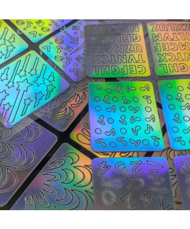 MwooT 288 Pieces Nail Vinyls Nail Stencils Sticker Sheets Set for Nail Art Design Tip Decals 24 Sheets with 96 Designs - Buy Online on GoSupps.com