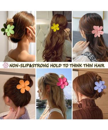 YosaiHom Flower Hair Claw Clips - 6PCS Big Jaw Clips for Women - Strong Hold Non Slip Hair Barrettes - 6 Colors Hair Accessories - Buy Online on GoSupps.com