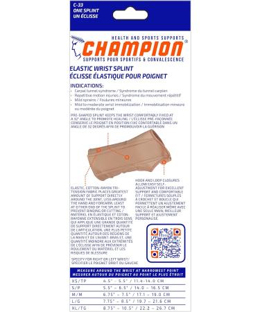 Buy Champion Wrist Splint - Wrap Style Elastic Knit Left Hand X-Large - International Shipping Available - Buy Online on GoSupps.com