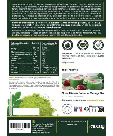 Organic Moringa Leaf Powder 1kg | Vitamin A Antioxidant Detox Skin | Top Quality - Buy Online on GoSupps.com