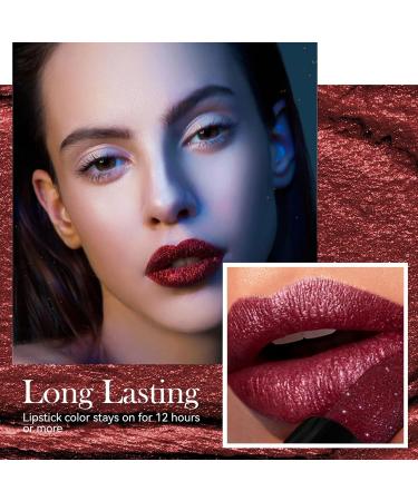 Matte to Glitter Shine Lipstick - Long Lasting Metallic Lip Gloss | Waterproof Sparkly Makeup for Women | 7 Colors - Buy Online on GoSupps.com
