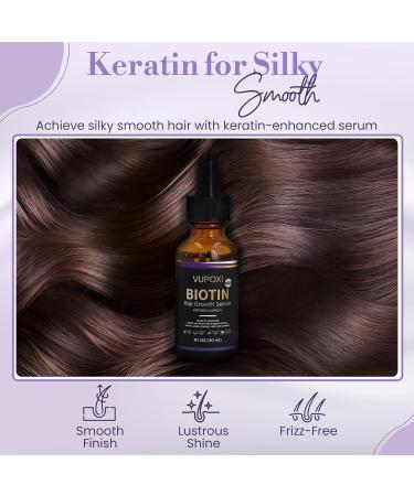 Biotin Hair Growth Serum - Infused with Peptides Keratin & Vitamins for All Hair Types - 1 Fl Oz - Buy Online on GoSupps.com