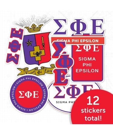 Sigma Phi Epsilon Standard Sticker Sheet - Decal for Laptop, Water Bottle, Car - Sig Ep Full Sheet - Buy Online on GoSupps.com
