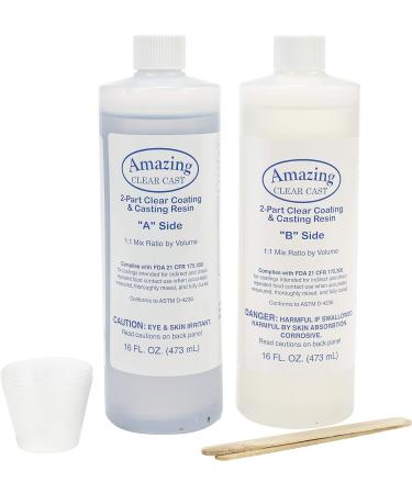 Alumilite Amazing Clear Cast Plus 32 oz. Kit - UV Resistant Epoxy Resin for Countertops and Crafts | High-Gloss Liquid Glass Finish - Buy Online on GoSupps.com