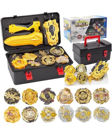 3T6B Martial Arts Starter Set - 12 Piece Bay Battling Tops with Burst Turbo Launcher & Arena Toy for Kids (Gold) | International Shipping Available - Buy Online on GoSupps.com