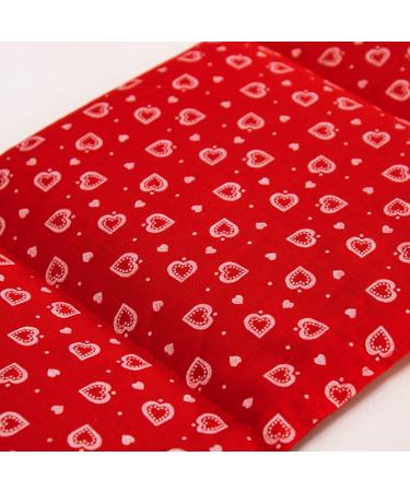 Organic Spelt Pillow 20x50cm - Large 3-Chamber Heat Pillow | Eco-Friendly Grain Pillow | Hearts-Red Design - Buy Online on GoSupps.com