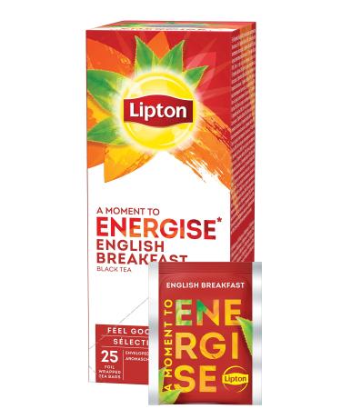 Lipton English Breakfast Black Tea (strong taste) 6-pack (6 x 25 tea bags) 25 pieces (6-pack)