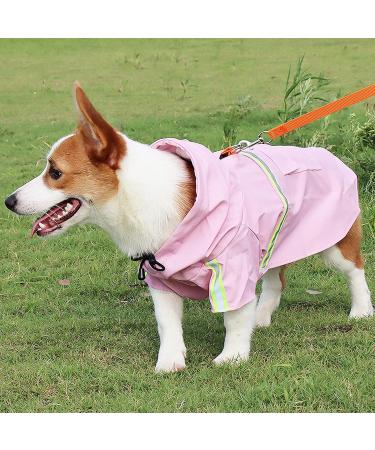 PETCUTE Dog Raincoat - Waterproof Windproof & Reflective - Adjustable Rain Jacket for Small Medium & Large Dogs - 3XL Pink - Buy Online on GoSupps.com
