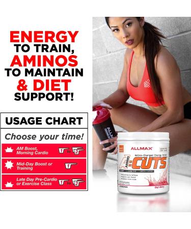 ALLMAX Nutrition AMINOCUTS (ACUTS) Energy Drink with Taurine, L-Carnitine, Green Coffee Bean Extract - Watermelon Flavor | 30 Servings - Buy Online on GoSupps.com