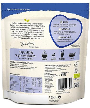 Linwoods Organic Milled Flaxseed (425g) - Pack of 6 - Buy Online on GoSupps.com