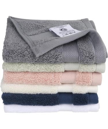 Organic Cotton Washcloths Set - 6 Pack Green Tint | A1HC Premium Quality Face Cloths | GOTS Certified, Feather Touch Technology, Highly Absorbent - Buy Online on GoSupps.com