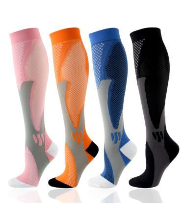 Rainflow compression stockings for women and men calf compression socks blood circulation 20 30 mmHg support running stockings women breastfeeding L 4 piece of sporty style