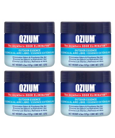 Ozium 4.5 Oz. 4 Pack Odor Eliminating Gel for Homes Cars Offices and More Outdoor Essence 4 Pack Outdoor Essence 4 Pack