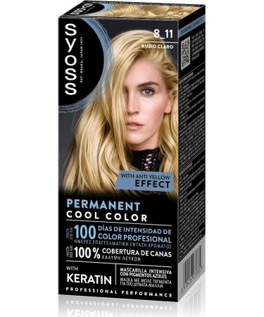  Syoss Syoss 8-11 Powder Blonde: Permanent Keratin Hair Dye Anti-Yellow Effect 100% Grey Coverage and Up to 100 Days of Colour Pack of 3 - Buy Online on GoSupps.com