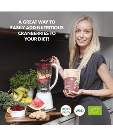  LOOV LOOV 100% Organic Wild Cranberry Powder - Nordic Freeze-Dried Powder from Unsweetened Cranberries - 91g - No Added Sugar - Buy Online on GoSupps.com