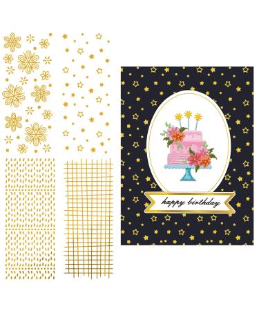ORIGACH 4 PCS Background Hot Foil Plate for DIY Scrapbooking Paper Cards Decor Embossing Foil Handmade Craft 4 Pcs-geometric