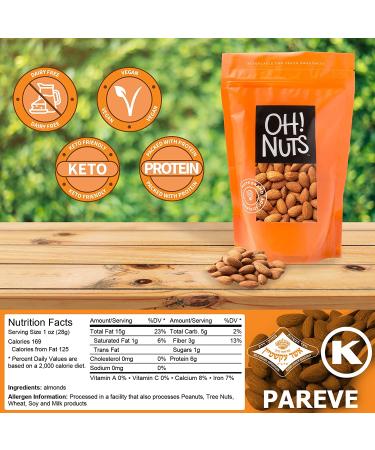 Organic Dry Roasted Unsalted Almonds - 2lb Resealable Bag | All-Natural Keto Snacks for Healthy Snacking | Vegan, Gluten-Free, Low Sodium - Buy Online on GoSupps.com