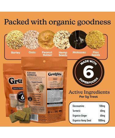 Gruffies Joint and Hip Support Peanut Butter Dog Treats 170g - Natural Ingredients Made in The USA Supplements for Mobility and Joint Health - Buy Online on GoSupps.com