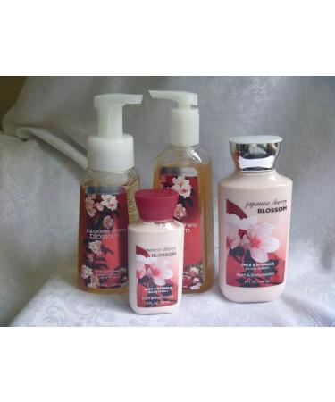 Bath & Body Works Japanese Cherry Blossom Spring Clean Gift Set Including 8oz Body Lotion Travel-Size 3oz Body Lotion 8.75oz Anti-Bacterial Gentle Foaming Hand Soap and 8oz Anti-Bacterial Deep Cleansing Hand Soap