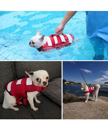 Dog Life Jacket with Reflective Stripes Adjustable High with Strong Rescue Handle Dog Life Vest for Swimming and Boating (Red M (Chest Girth: 20.9"-25.6")) M (Chest Girth: 20.9"-25.6") Red - Buy Online on GoSupps.com