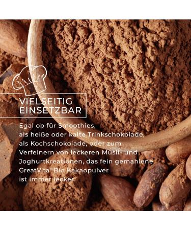 GreatVita Organic Cocoa Powder 800g | Pure Raw Powder for Drinks & Baking | Natural Additive-Free - Buy Online on GoSupps.com