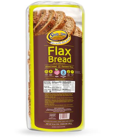 Shibolim FlaxSeed Bread (1 Pound) Low Carb, Zero Net Carbs Per Serving, Keto Friendly, Rich in Fiber & Protein, Vegan 1 Pound (Pack of 1)
