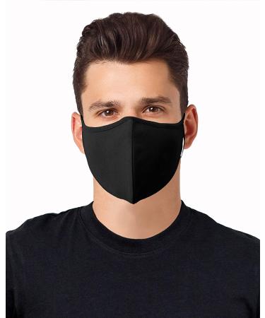 Craft & Soul Mattana Black Face Mask Cover - Pack of 5, Reusable & Washable Cloth Fabric for Comfort - Buy Online on GoSupps.com