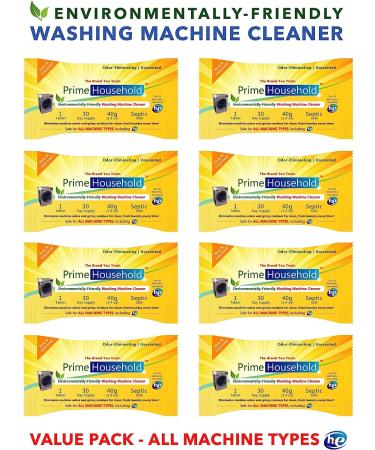 PrimeHousehold Eco-Friendly Washing Machine Cleaner - 8 XL Tablets Eco-Pack - Buy Online on GoSupps.com