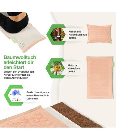 Backlaxx Acupressure Mat with Pillow & Bag - Pastel Ros Massage Mat for Neck & Shoulder Relaxation - Buy Online on GoSupps.com