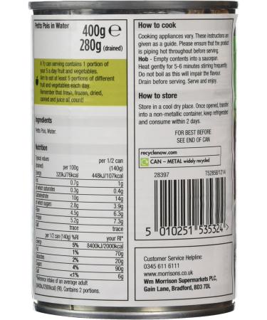 Morrisons Petits Pois 400g - Buy Online on GoSupps.com