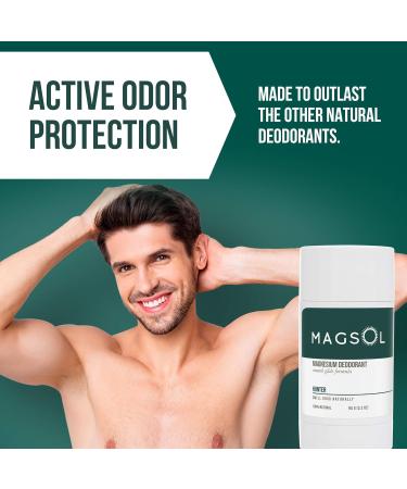 Natural Deodorant for Men - Aluminum Free Baking Soda Free 4 Total Ingredients 2 Pack (Hunter) - Buy Online on GoSupps.com