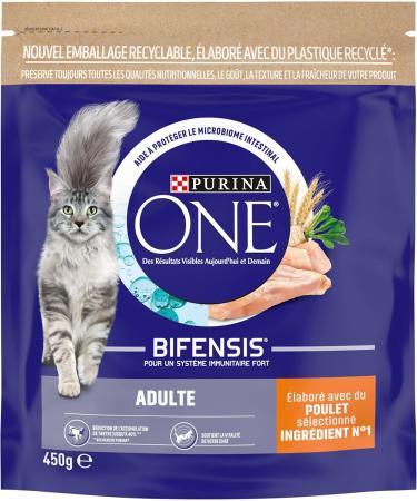 PURINA ONE Bifensis | Chicken Dry Food for Adult Cats | 450g Bag | Pack of 10 - Buy Online on GoSupps.com