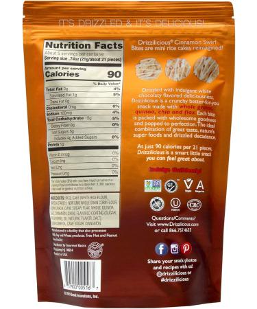 Drizzilicious Mini Cinnamon Rice Cakes with White Chocolate Drizzle 113g - Buy Online on GoSupps.com