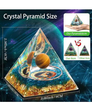 HuiJuKeJi Aries Orgonite Pyramid with Tiger Eye Stone - Zodiac Constellations Crystal Gift for Astrology Healing - Buy Online on GoSupps.com