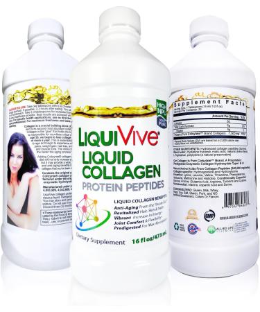 LiquiVive Liquid Collagen Protein Peptides Concentrate | Pure Hydrolyzed Super Multi Collagen Hydrolysate Health Drink | Higher Direct Absorption Than Powder Pills & Capsules | Colageno Liquido - Buy Online on GoSupps.com